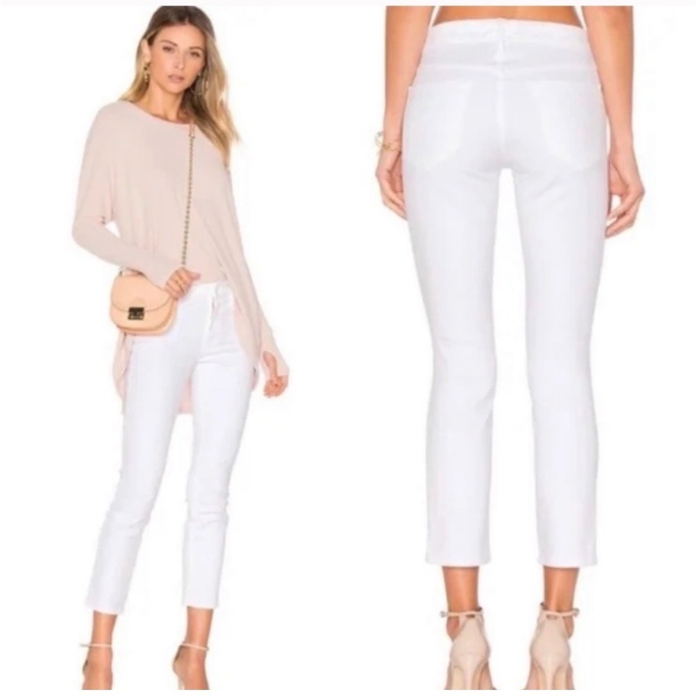 Mother Jeans The Looker Skinny Jeans Stayin Alive White Stretch Denim Size 26